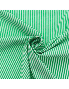 Tejido popelina de algodón - Rayas finas - Verde