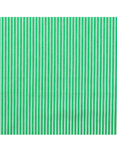 Tejido popelina de algodón - Rayas finas - Verde