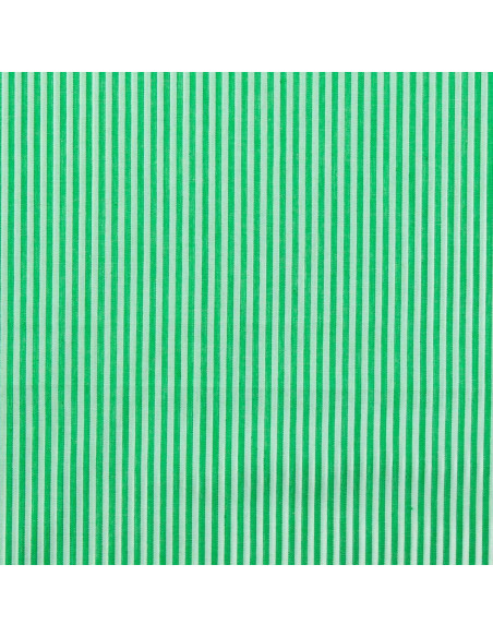 Tejido popelina de algodón - Rayas finas - Verde