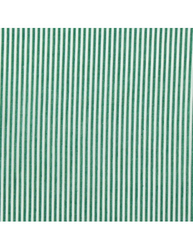Tejido popelina de algodón - Rayas finas - Verde oscuro