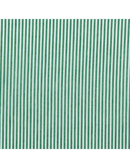 Tejido popelina de algodón - Rayas finas - Verde oscuro