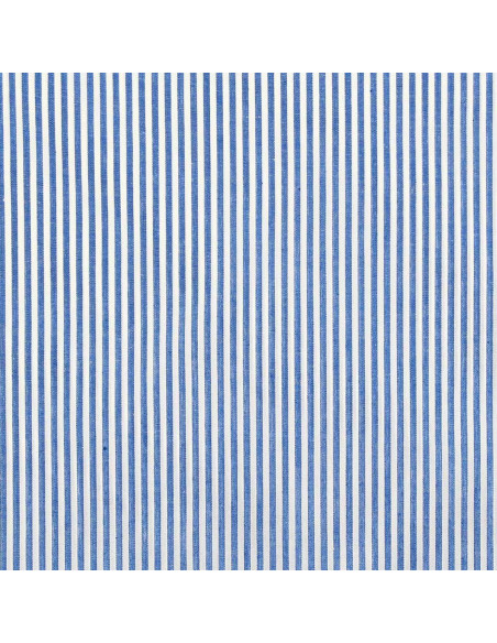 Tejido popelina de algodón - Rayas finas - Azul