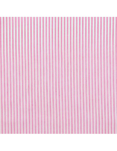 Tejido popelina de algodón - Rayas finas - Rosa