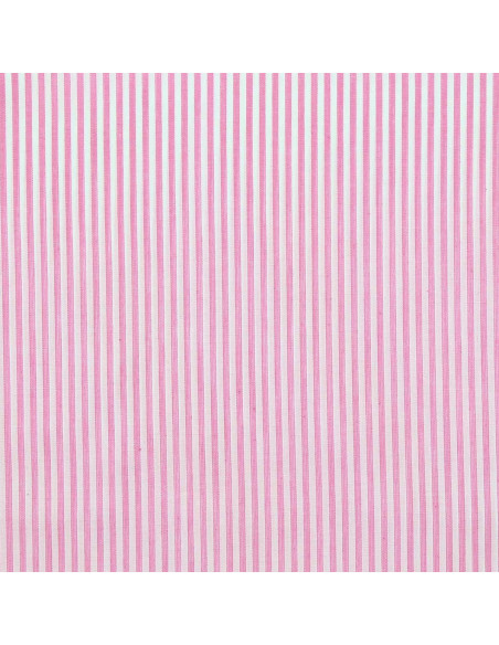Tejido popelina de algodón - Rayas finas - Rosa