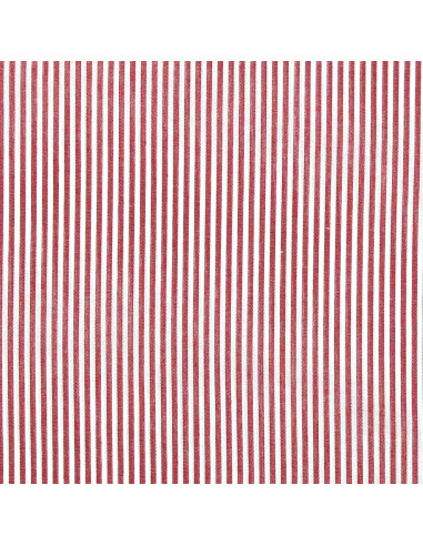 Tejido popelina de algodón - Rayas finas - Rojo