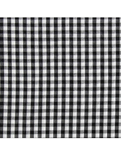 Tejido popelina de algodón - Vichy cuadros grandes - Negro 2