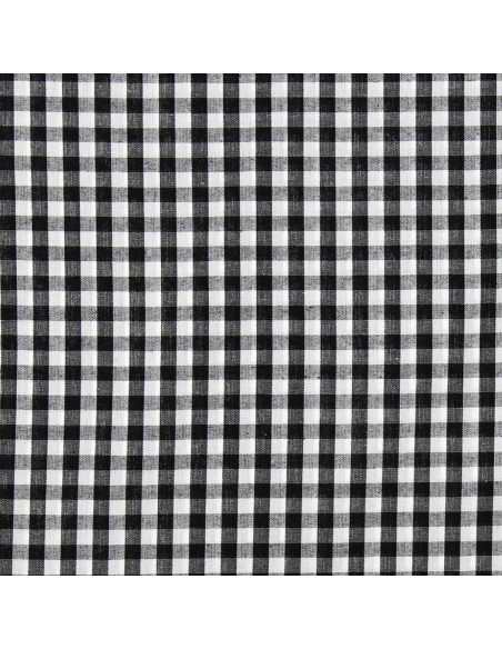 Tejido popelina de algodón - Vichy cuadros grandes - Negro
