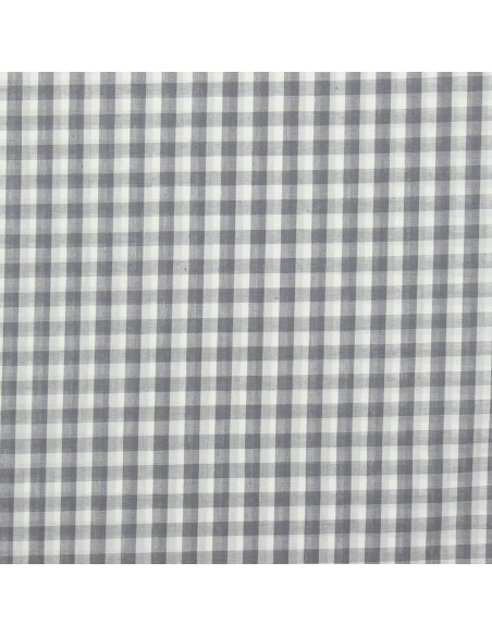 Tejido popelina de algodón - Vichy cuadros grandes - Gris