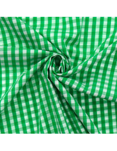 Tejido popelina de algodón - Vichy cuadros grandes - Verde