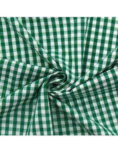 Tejido popelina de algodón - Vichy cuadros grandes - Verde oscuro