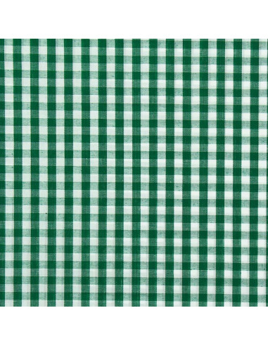 Tejido popelina de algodón - Vichy cuadros grandes - Verde oscuro