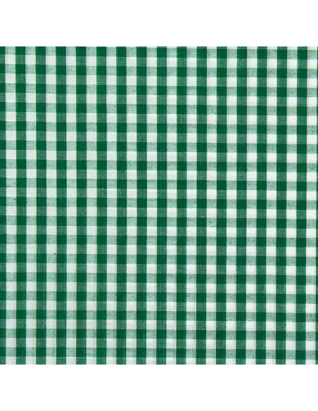 Tejido popelina de algodón - Vichy cuadros grandes - Verde oscuro
