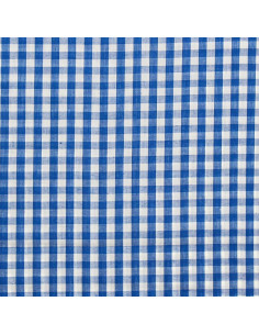 Tejido popelina de algodón - Vichy cuadros grandes - Azul 2