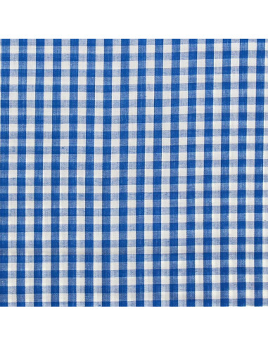 Tejido popelina de algodón - Vichy cuadros grandes - Azul