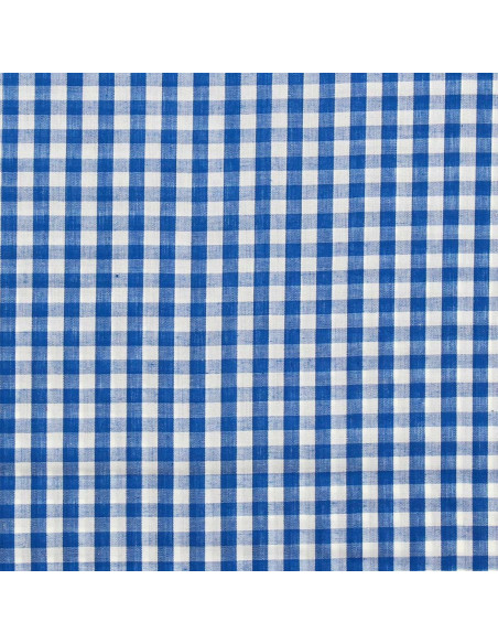 Tejido popelina de algodón - Vichy cuadros grandes - Azul