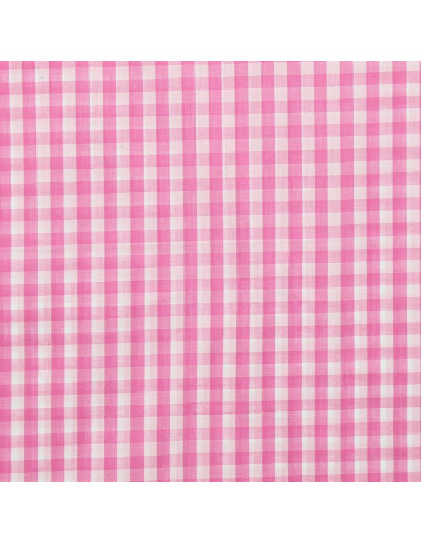 Tejido de popelina de algodón - Vichy cuadros grandes - Rosa