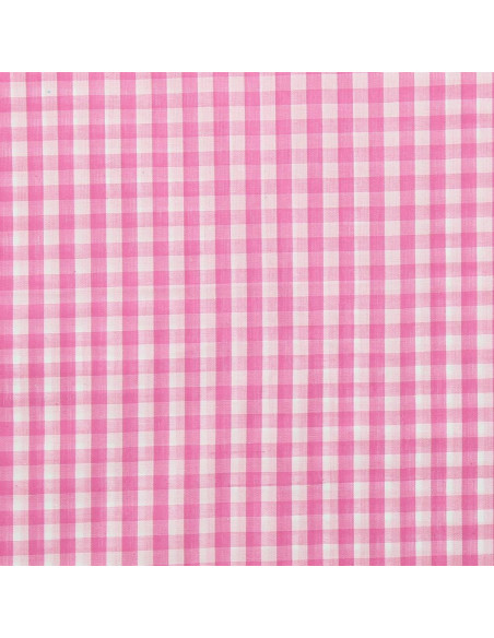 Tejido de popelina de algodón - Vichy cuadros grandes - Rosa