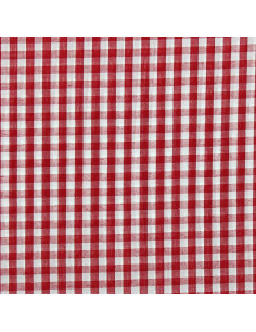 Tejido popelina de algodón - Vichy cuadros grandes - Rojo 2