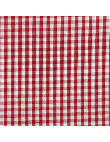 Tejido popelina de algodón - Vichy cuadros grandes - Rojo