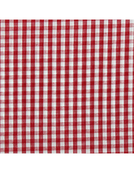 Tejido popelina de algodón - Vichy cuadros grandes - Rojo