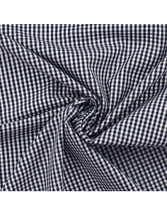 Tejido popelina de algodón - Vichy cuadros pequeños - Azul marino