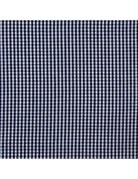 Tejido popelina de algodón - Vichy cuadros pequeños - Azul marino