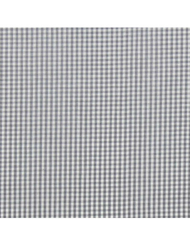 Tejido popelina de algodón - Vichy cuadros pequeños - Gris