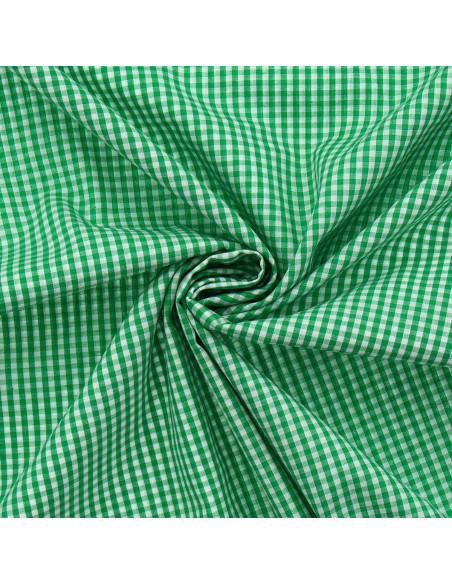 Tejido popelina de algodón - Vichy cuadros pequeños - Verde