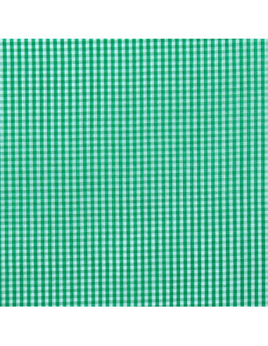 Tejido popelina de algodón - Vichy cuadros pequeños - Verde