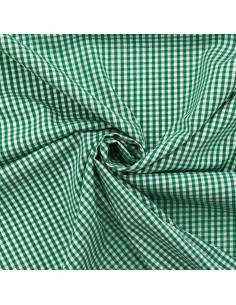 Tejido popelina de algodón - Vichy cuadros pequeños - Verde oscuro
