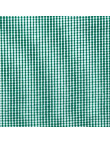 Tejido popelina de algodón - Vichy cuadros pequeños - Verde oscuro
