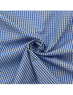 Tejido popelina de algodón - Vichy cuadros pequeños - Azul