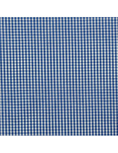 Tejido popelina de algodón - Vichy cuadros pequeños - Azul