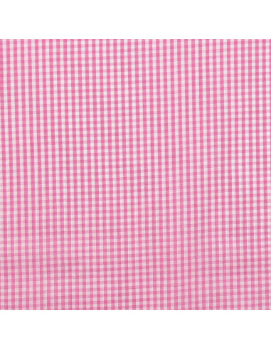 Tejido popelina de algodón - Vichy cuadros pequeños - Rosa
