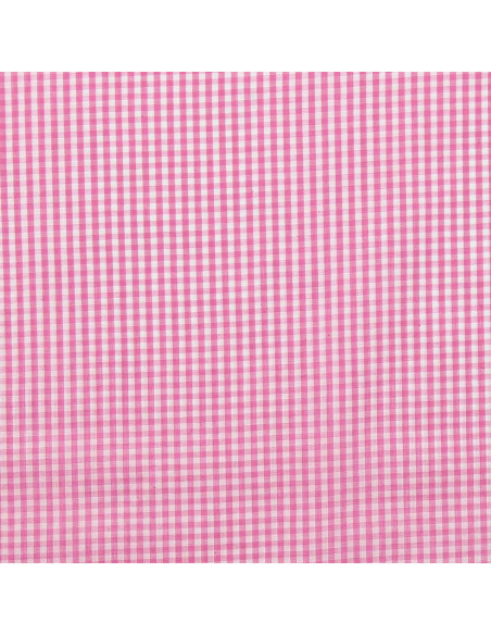 Tejido popelina de algodón - Vichy cuadros pequeños - Rosa