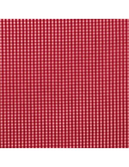 Tejido popelina de algodón - Vichy cuadros pequeños - Rojo