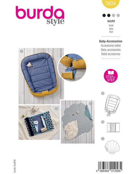 Patrón de accesorios para bebé - Burda 5834