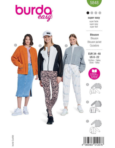 Patrón de chaqueta - Burda 5848