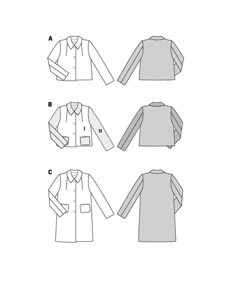 Patrón de chaqueta y abrigo - Burda 5855