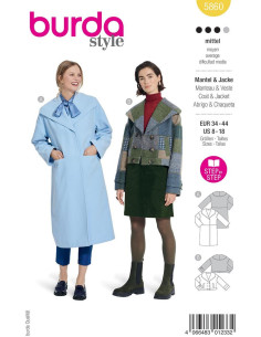 Patrón de chaqueta y abrigo - Burda 5860