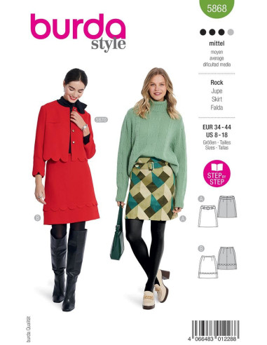 Patrón de falda - Burda 5868