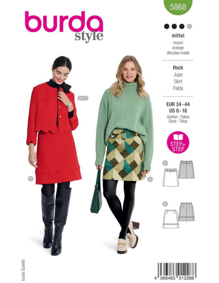 Patrón de falda - Burda 5868