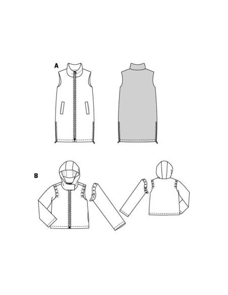 Patrón de chaleco y chaqueta - Burda 5869