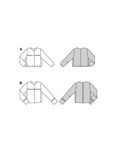 Patrón de chaqueta - Burda 5870