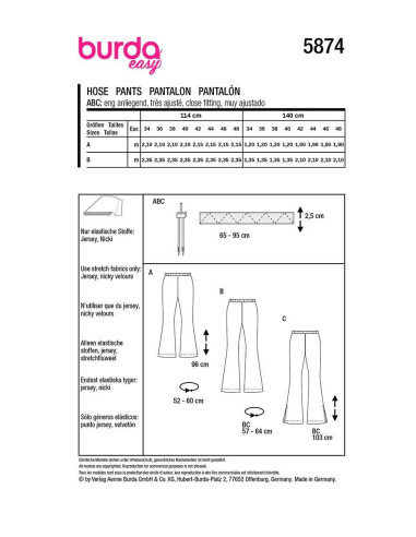 Patrón de pantalón - Burda 5874