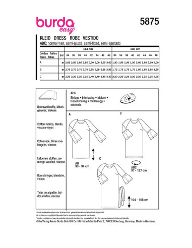 Patrón de vestido - Burda 5875