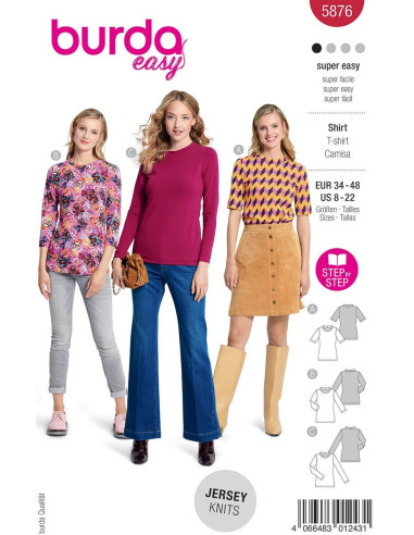 Patrón de camiseta - Burda 5876
