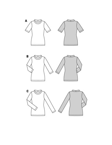 Patrón de camiseta - Burda 5876
