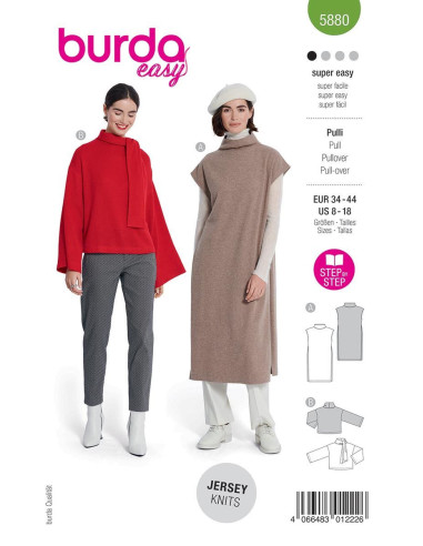 Patrón de suéter - Burda 5880