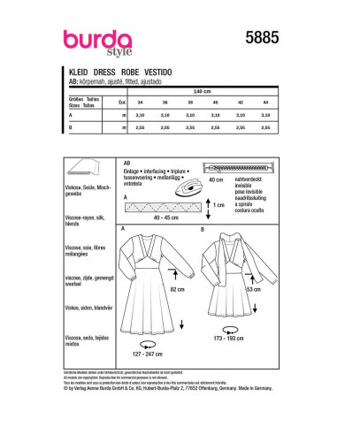 Patrón de vestido - Burda 5885
